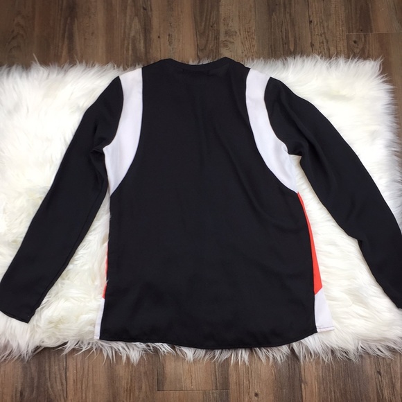 Sandra Angelozzi Orange Colorblock Button Down - Picture 4 of 4